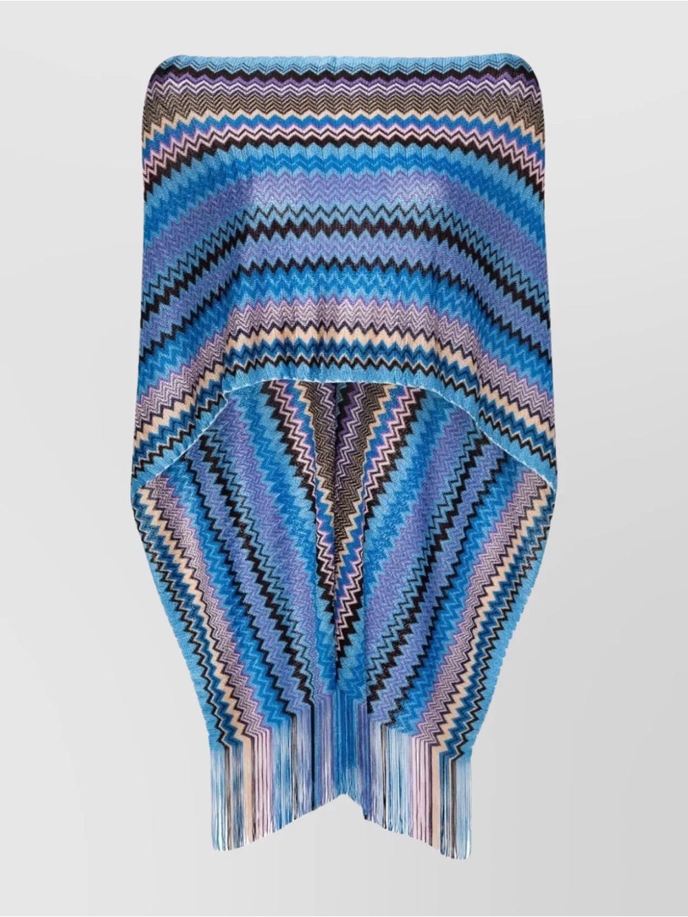 Missoni Blue Chevron Fringe Poncho